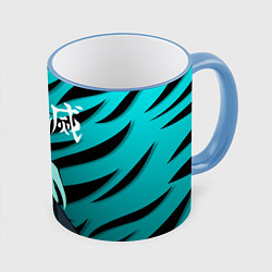 Кружка 3D Хаширо Токито - клинок рассекающий демонов, цвет: 3D-небесно-голубой кант