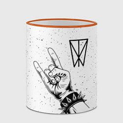 Кружка 3D Within Temptation и рок символ, цвет: 3D-оранжевый кант — фото 2