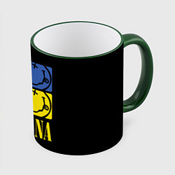 Кружка 3D NIRVANA - смайлы, цвет: 3D-зеленый кант