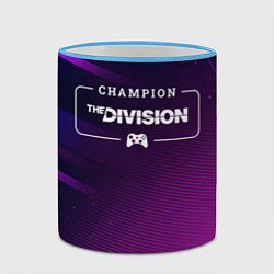 Кружка 3D The Division gaming champion: рамка с лого и джойс, цвет: 3D-небесно-голубой кант — фото 2