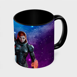 Кружка 3D Mass Effect N7 space, цвет: 3D-белый + черный