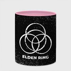 Кружка 3D Elden Ring с потертостями на темном фоне, цвет: 3D-белый + розовый — фото 2