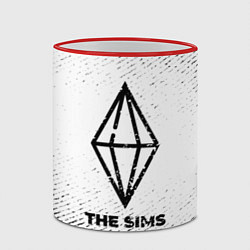 Кружка 3D The Sims с потертостями на светлом фоне, цвет: 3D-красный кант — фото 2