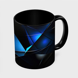 Кружка 3D Blue black texture, цвет: 3D-белый + черный