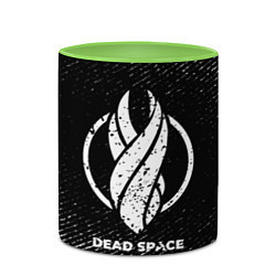 Кружка 3D Dead Space с потертостями на темном фоне, цвет: 3D-белый + светло-зеленый — фото 2