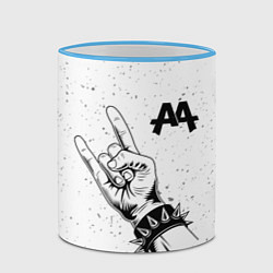 Кружка 3D Asking Alexandria и рок символ, цвет: 3D-небесно-голубой кант — фото 2