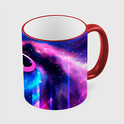 Кружка 3D Infiniti неоновый космос, цвет: 3D-красный кант
