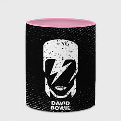 Кружка 3D David Bowie с потертостями на темном фоне, цвет: 3D-белый + розовый — фото 2