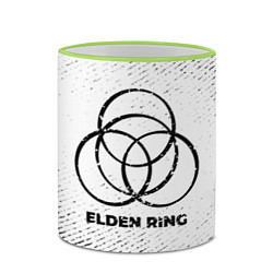 Кружка 3D Elden Ring с потертостями на светлом фоне, цвет: 3D-светло-зеленый кант — фото 2