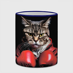 Кружка 3D Cat boxing, цвет: 3D-синий кант — фото 2