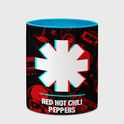 Кружка 3D Red Hot Chili Peppers rock glitch, цвет: 3D-белый + небесно-голубой — фото 2