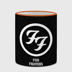Кружка 3D Foo Fighters glitch на темном фоне, цвет: 3D-оранжевый кант — фото 2