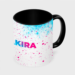 Кружка 3D Akira neon gradient style: надпись и символ, цвет: 3D-белый + черный