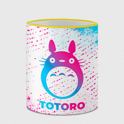 Кружка 3D Totoro neon gradient style, цвет: 3D-желтый кант — фото 2