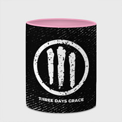 Кружка 3D Three Days Grace с потертостями на темном фоне, цвет: 3D-белый + розовый — фото 2