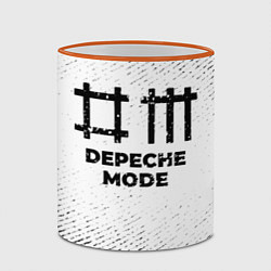 Кружка 3D Depeche Mode с потертостями на светлом фоне, цвет: 3D-оранжевый кант — фото 2
