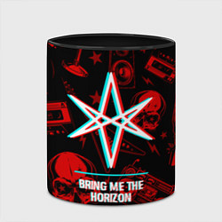 Кружка 3D Bring Me the Horizon rock glitch, цвет: 3D-белый + черный — фото 2
