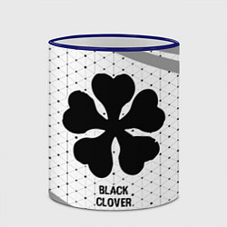 Кружка 3D Black Clover glitch на светлом фоне, цвет: 3D-синий кант — фото 2