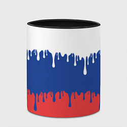 Кружка 3D Флаг России - потёки, цвет: 3D-белый + черный — фото 2