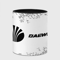 Кружка 3D Daewoo speed на светлом фоне со следами шин: надпи, цвет: 3D-белый + черный — фото 2