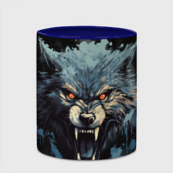 Кружка 3D Blue black wolf, цвет: 3D-белый + синий — фото 2