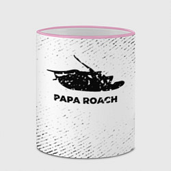 Кружка 3D Papa Roach с потертостями на светлом фоне, цвет: 3D-розовый кант — фото 2