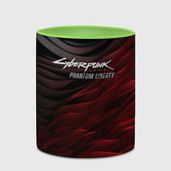 Кружка 3D Cyberpunk 2077 phantom liberty black red, цвет: 3D-белый + светло-зеленый — фото 2