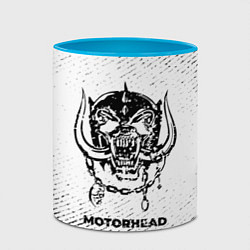 Кружка 3D Motorhead с потертостями на светлом фоне, цвет: 3D-белый + небесно-голубой — фото 2
