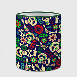 Кружка 3D Мексиканский карнавал - Carnaval Mexicano, цвет: 3D-зеленый кант — фото 2