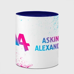 Кружка 3D Asking Alexandria neon gradient style: надпись и с, цвет: 3D-белый + синий — фото 2