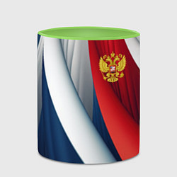 Кружка 3D Герб России абстракция, цвет: 3D-белый + светло-зеленый — фото 2