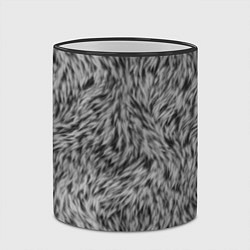Кружка 3D Густой серый мех, цвет: 3D-черный кант — фото 2