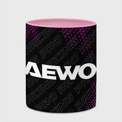 Кружка 3D Daewoo pro racing: надпись и символ, цвет: 3D-белый + розовый — фото 2
