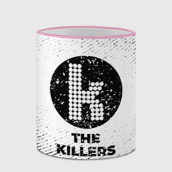 Кружка 3D The Killers с потертостями на светлом фоне, цвет: 3D-розовый кант — фото 2