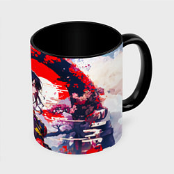 Кружка 3D Японская девушка от нейросети, цвет: 3D-белый + черный