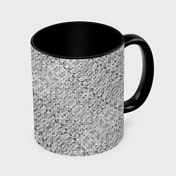 Кружка 3D Серебряное плетение, цвет: 3D-белый + черный