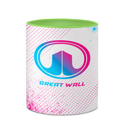 Кружка 3D Great Wall neon gradient style, цвет: 3D-белый + светло-зеленый — фото 2