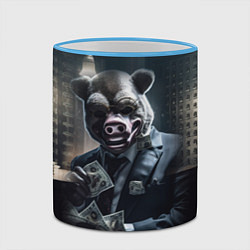 Кружка 3D Payday 3 animal mask, цвет: 3D-небесно-голубой кант — фото 2