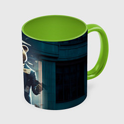 Кружка 3D Payday 3 bear, цвет: 3D-белый + светло-зеленый