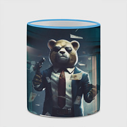 Кружка 3D Payday 3 bear, цвет: 3D-небесно-голубой кант — фото 2