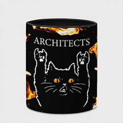 Кружка 3D Architects рок кот и огонь, цвет: 3D-белый + черный — фото 2