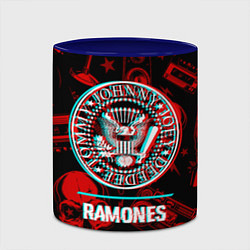 Кружка 3D Ramones rock glitch, цвет: 3D-белый + синий — фото 2