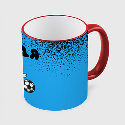 Кружка 3D Федя космонавт футболист, цвет: 3D-красный кант