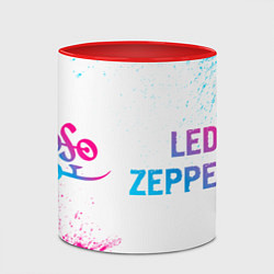 Кружка 3D Led Zeppelin neon gradient style: надпись и символ, цвет: 3D-белый + красный — фото 2