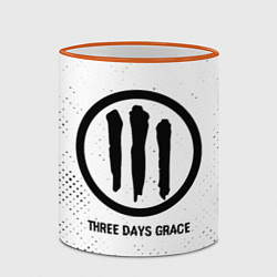 Кружка 3D Three Days Grace glitch на светлом фоне, цвет: 3D-оранжевый кант — фото 2