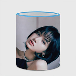 Кружка 3D Lisa Blackpink, цвет: 3D-небесно-голубой кант — фото 2