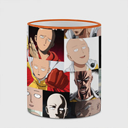 Кружка 3D Saitama - many faces, цвет: 3D-оранжевый кант — фото 2