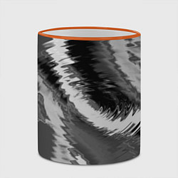 Кружка 3D Абстрактный узор в серых тонах, цвет: 3D-оранжевый кант — фото 2