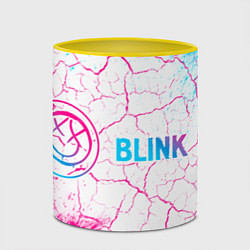 Кружка 3D Blink 182 neon gradient style: надпись и символ, цвет: 3D-белый + желтый — фото 2
