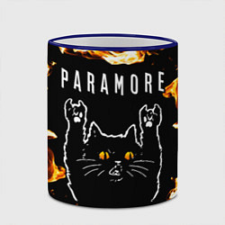Кружка 3D Paramore рок кот и огонь, цвет: 3D-синий кант — фото 2